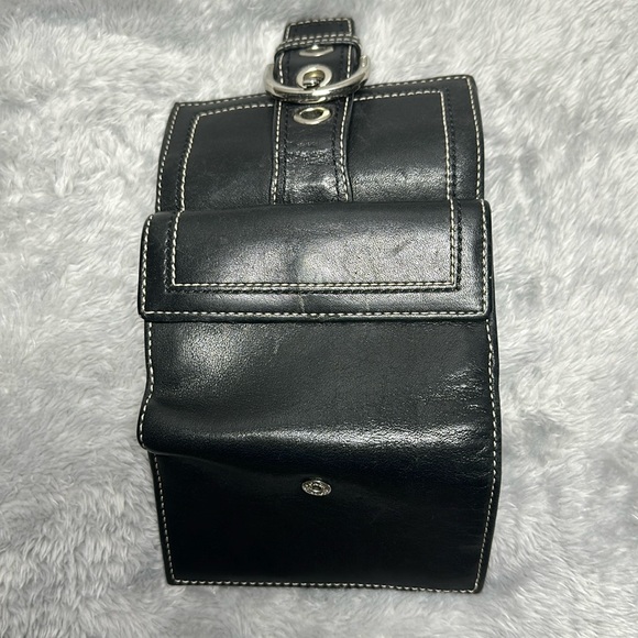 Coach Vintage Authentic Black Leather Trifold Wallet. - Picture 5 of 7
